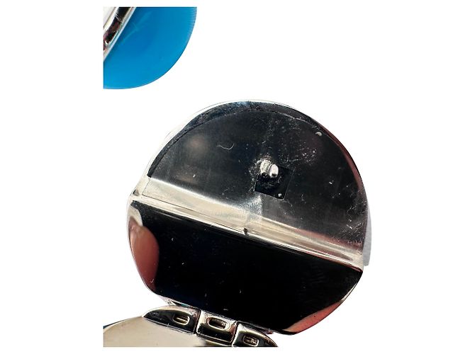 Pendientes Sphere en esmalte azul claro y latón Alaïa - vista 7