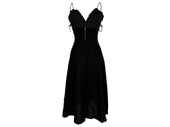 Abito midi senza maniche con scollo a V in lino nero Reformation - vista 2