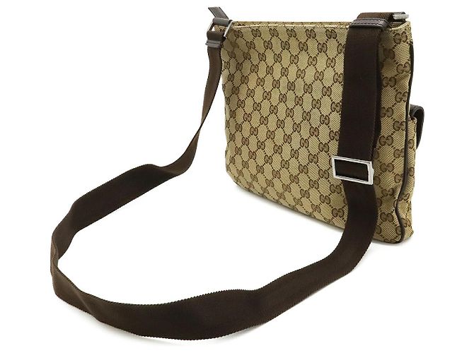 Borsa a Spalla Gucci GG Canvas Marrone Beige - vista 2