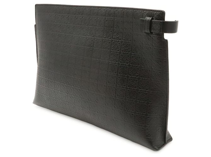 Clutch in pelle Loewe Repeat Anagram Nero - vista 2