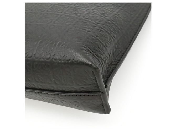 Clutch in pelle Loewe Repeat Anagram Nero - vista 3