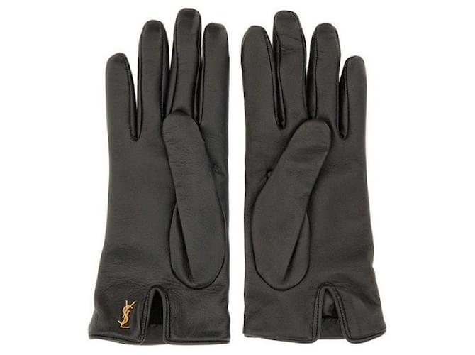 Saint Laurent Cassandre Lammelngloves Schwarz - Ansicht 3