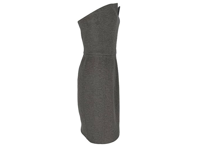 Vestido mini bustier Yves Saint Laurent en algodón gris - vista 2