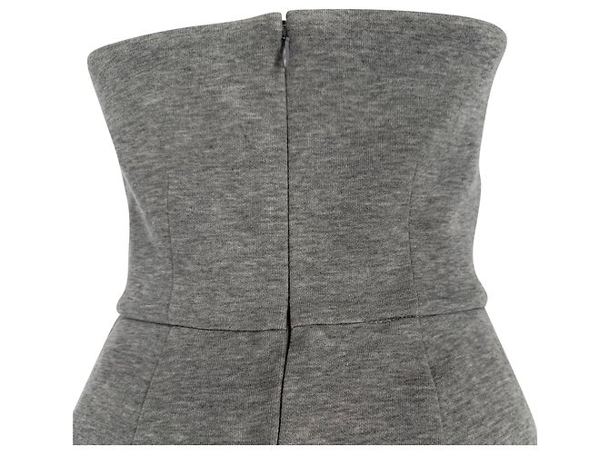 Vestido mini bustier Yves Saint Laurent en algodón gris - vista 3
