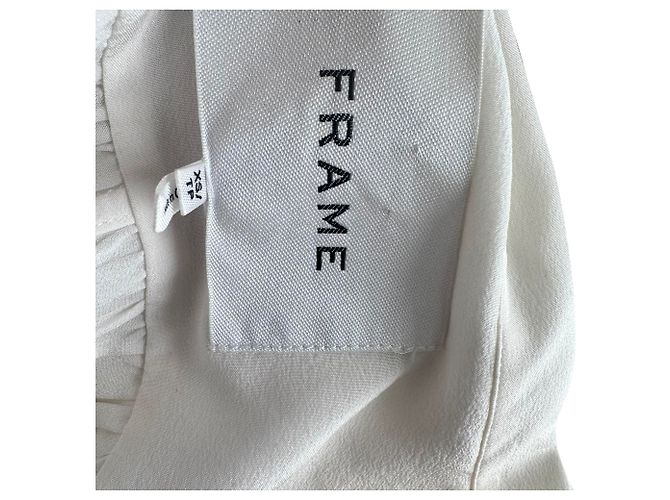 Frame Denim Blusa FRAME Gillian de mangas abullonadas en seda marfil Blanco Crudo - vista 4