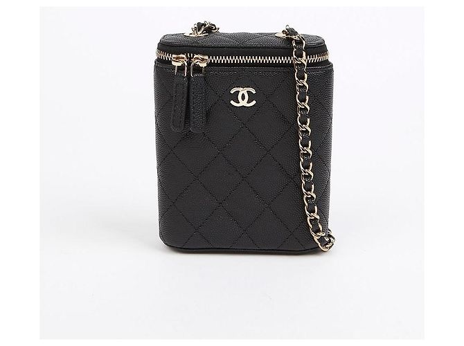Vanity Chanel Mini borsa a tracolla Classic Caviar Black Nero - vista 2