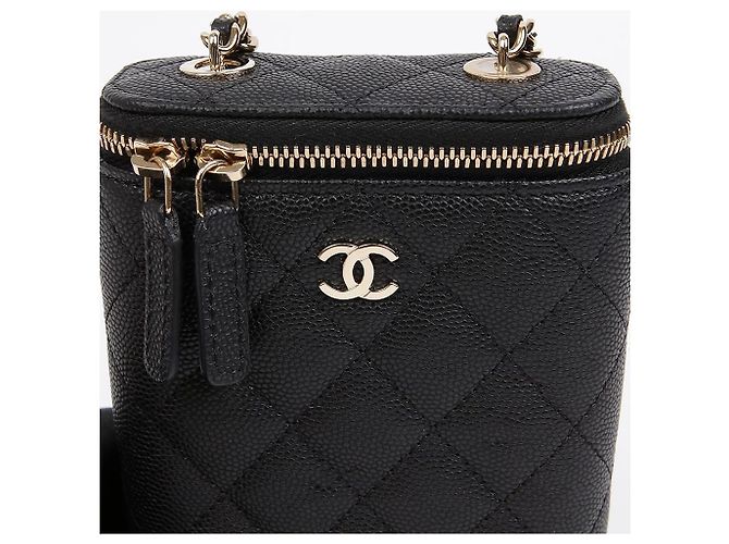 Vanity Chanel Mini borsa a tracolla Classic Caviar Black Nero - vista 3