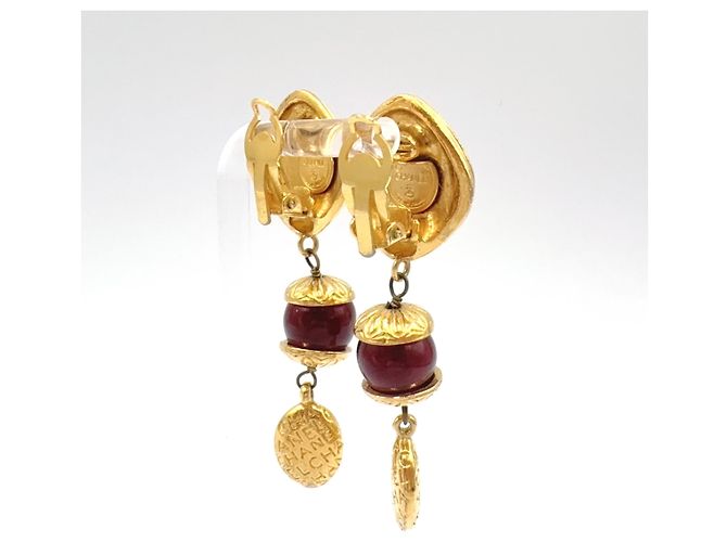 Orecchini Chanel Gripoix Mademoiselle Gold D'oro Metallico - vista 2