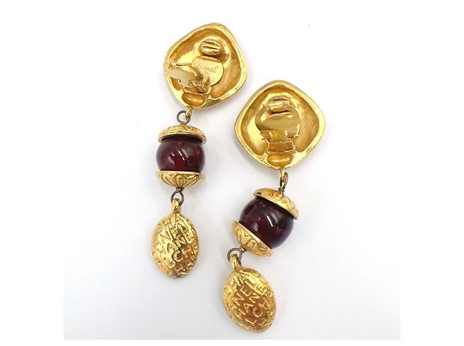 Orecchini Chanel Gripoix Mademoiselle Gold D'oro Metallico - vista 5