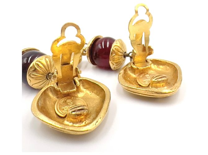 Orecchini Chanel Gripoix Mademoiselle Gold D'oro Metallico - vista 6