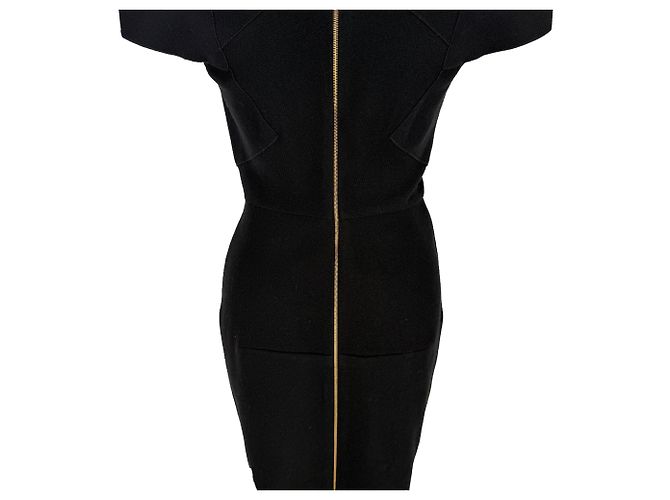 Roland Mouret Rouland Mouret Midi-Kleid mit Boot Ausschnitt aus schwarzer Wolle - Ansicht 4