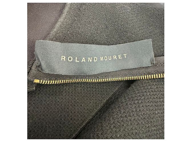 Roland Mouret Rouland Mouret Midi-Kleid mit Boot Ausschnitt aus schwarzer Wolle - Ansicht 6