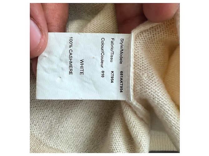 Haut sans manches en maille à col roulé Michael Kors en cachemire beige - vue 7