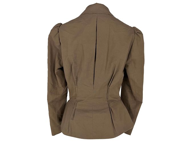 Blazer de tafetán Lanvin en seda marrón Castaño Roja - vista 3