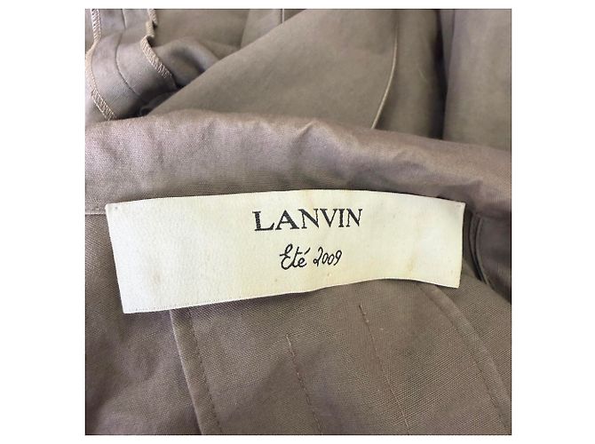 Blazer de tafetán Lanvin en seda marrón Castaño Roja - vista 6