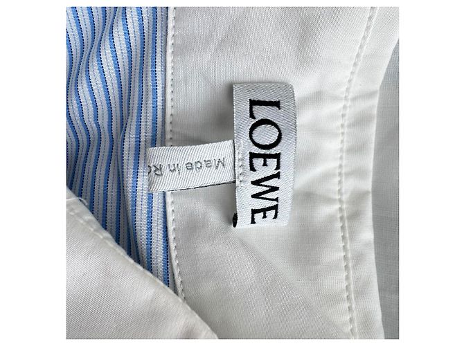 Camisa de botones con rayas Loewe en algodón azul - vista 4