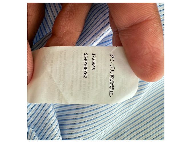 Camisa de botones con rayas Loewe en algodón azul - vista 8