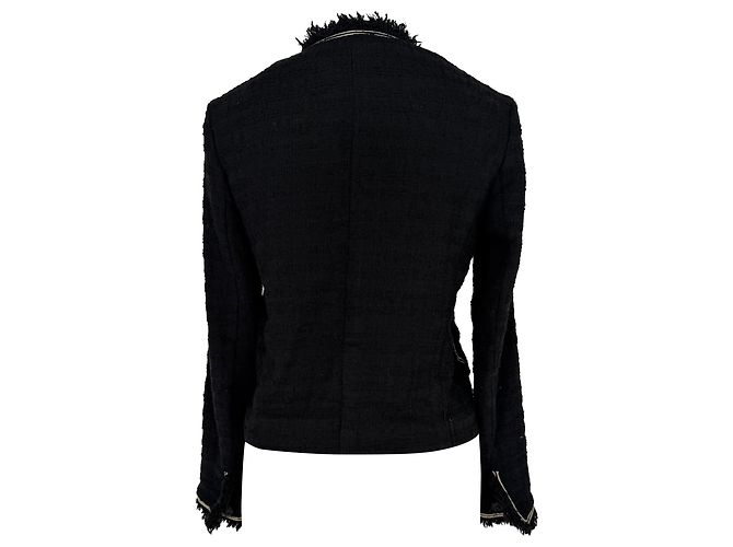 Blazer de tweed com botões Isabel Marant Etoile em algodão preto - vista 2