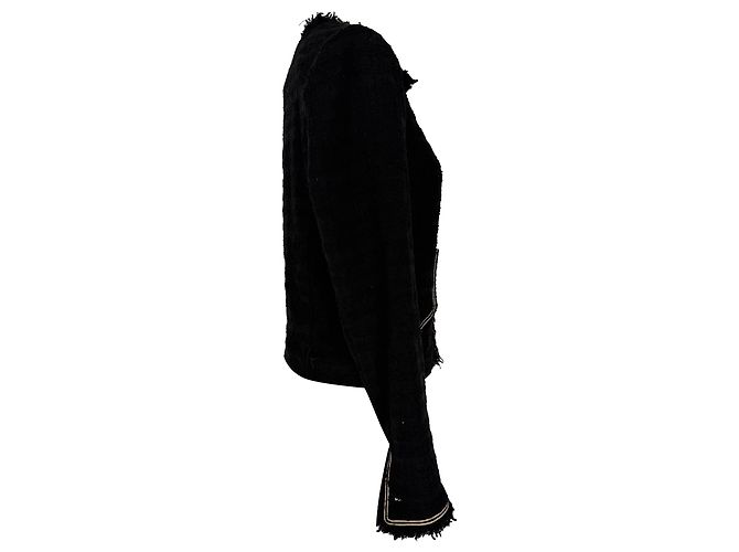 Blazer de tweed com botões Isabel Marant Etoile em algodão preto - vista 3