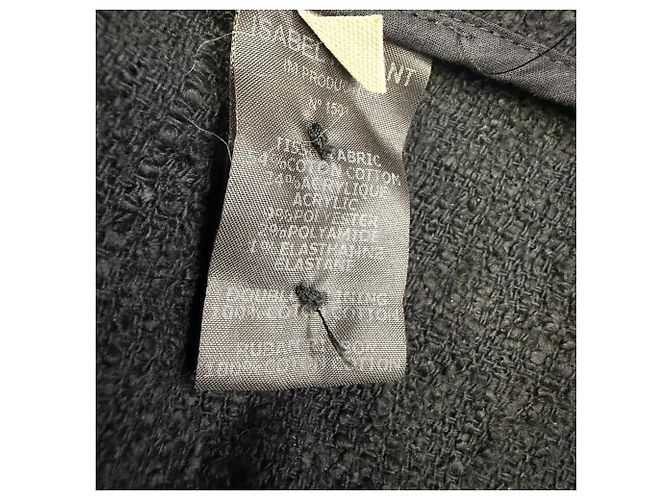 Blazer de tweed com botões Isabel Marant Etoile em algodão preto - vista 6