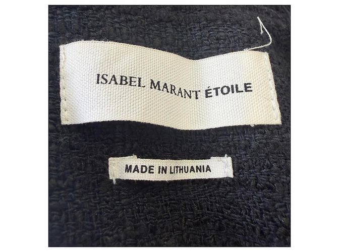Blazer de tweed com botões Isabel Marant Etoile em algodão preto - vista 9