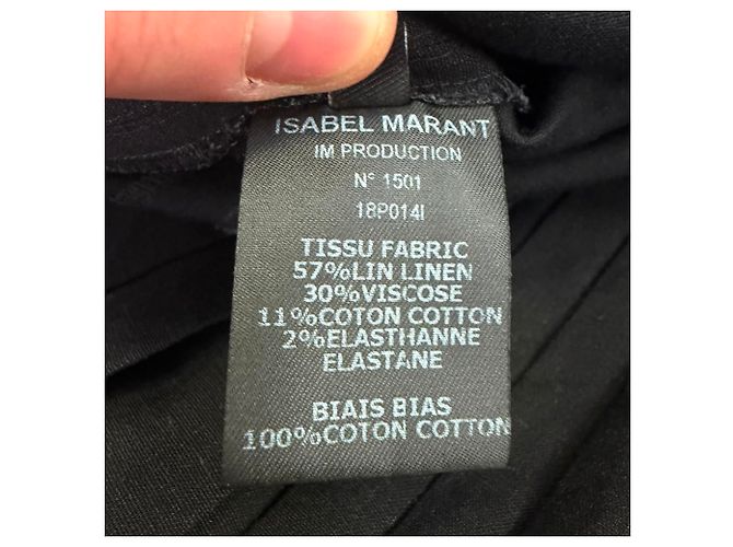 Mini abito Rimba Isabel Marant in lino nero - vista 9