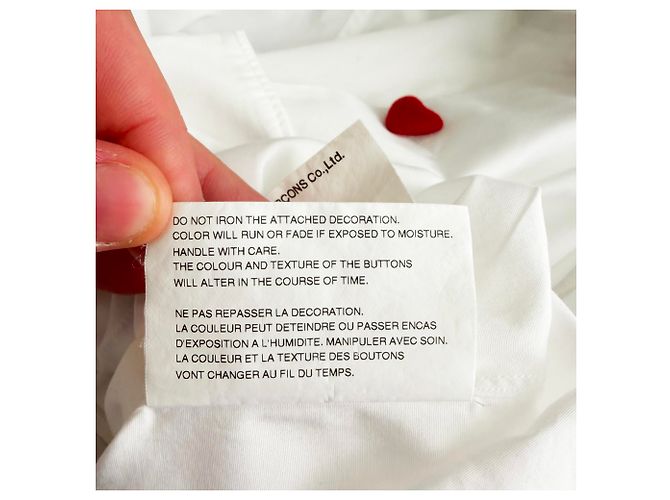 Comme Des Garcons Top de manga larga con botones Comme des Garçons Girl en algodón blanco Crudo - vista 4