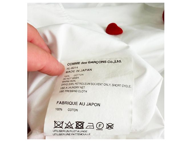 Comme Des Garcons Top de manga larga con botones Comme des Garçons Girl en algodón blanco Crudo - vista 5