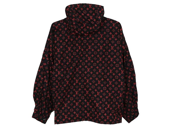 Louis Vuitton Giacca con cappuccio in nylon con monogramma rosso - vista 2