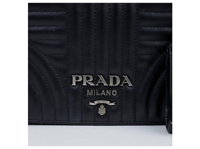 Prada Borsa a tracolla Diagram in pelle di vitello morbida Nero - vista 2
