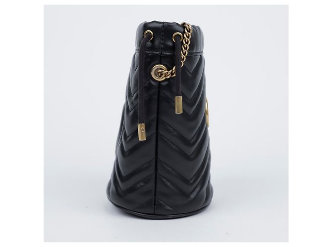 Gucci Mini bolsa bucket GG Marmont preta - vista 5