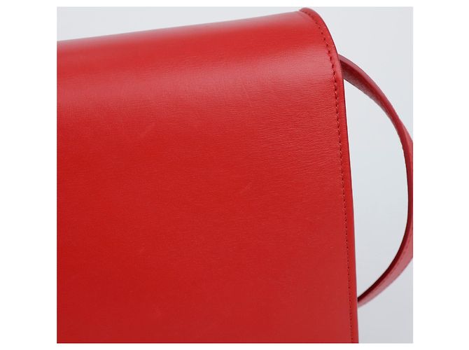 Céline Borsa a tracolla Classic Box in pelle rossa misura Medium - vista 4