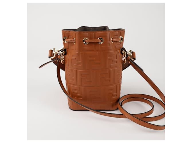 Fendi Mini borsa a secchiello Montrezor Marrone - vista 3