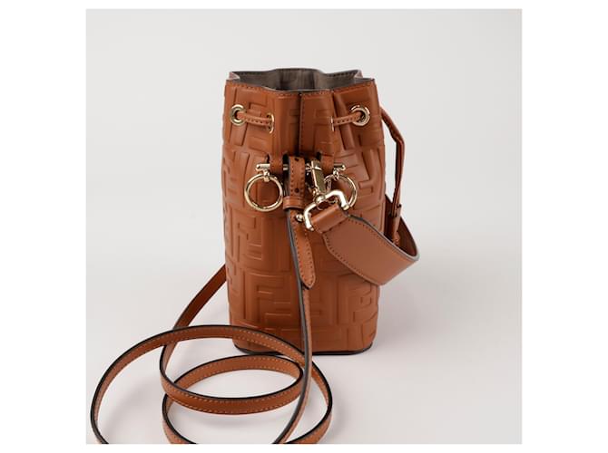 Fendi Mini borsa a secchiello Montrezor Marrone - vista 4