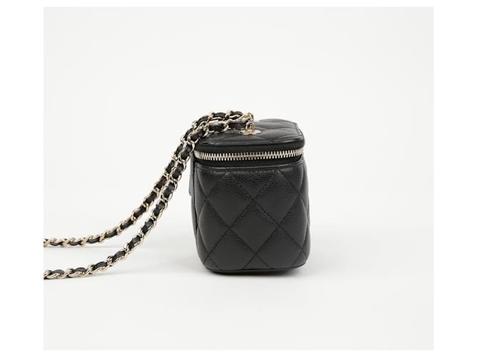 Chanel Borsa Vanity Classic Caviar Mirror Nera e Oro Nero - vista 4