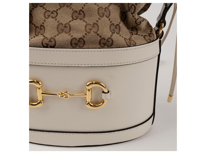 Horsebit 1955 Gucci Borsa a secchiello Horsebit Bianca Bianco - vista 2