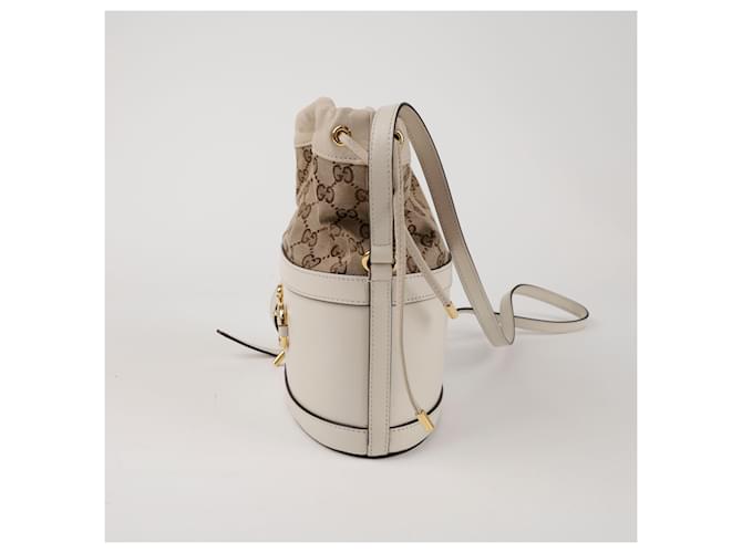 Horsebit 1955 Gucci Borsa a secchiello Horsebit Bianca Bianco - vista 3