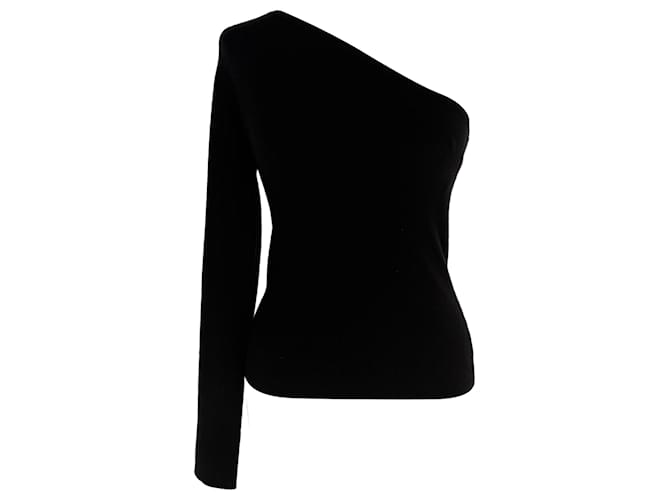 Michael Kors One Shoulder Pullover aus schwarzem Kaschmir - Ansicht 3