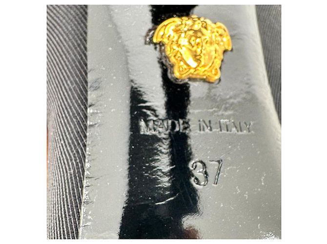 Stivali sopra il ginocchio Versace con cristalli in cotone nero - vista 8