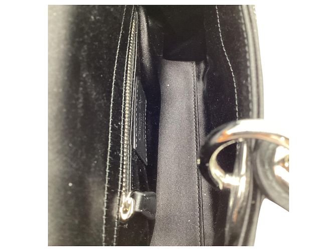 Mini borsa Lady Dior Strass Cannage in raso nero - vista 10
