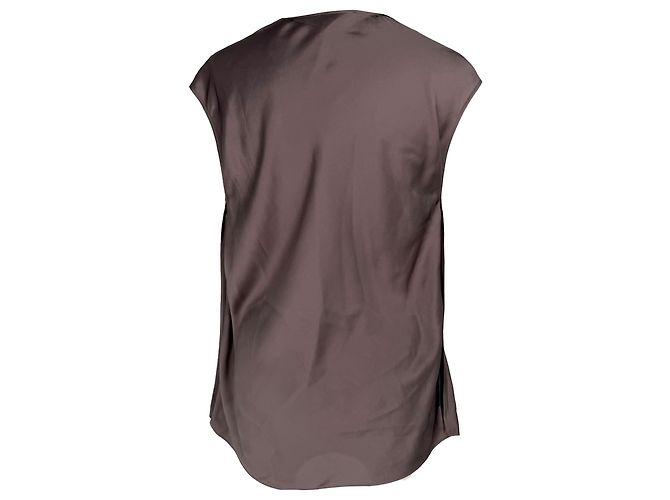 Lanvin Cowl Neck Blouse in Brown Silk - view 2