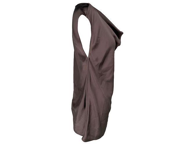 Lanvin Cowl Neck Blouse in Brown Silk - view 3