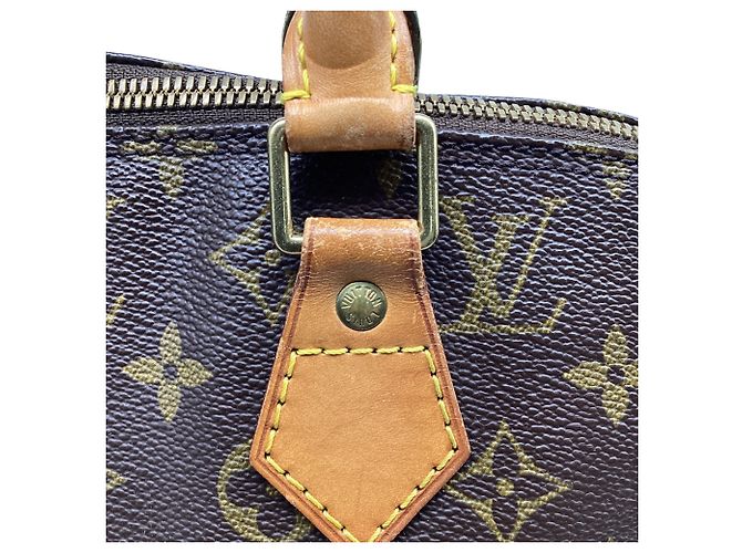Borsa Louis Vuitton Monogram Alma PM in tela marrone Rosso - vista 13
