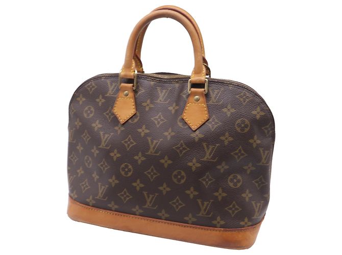 Borsa Louis Vuitton Monogram Alma PM in tela marrone Rosso - vista 2