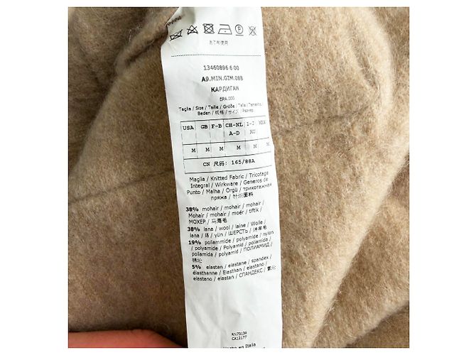 Abrigo abierto Max Mara con bolsillos en lana de mohair marrón Castaño Roja - vista 5