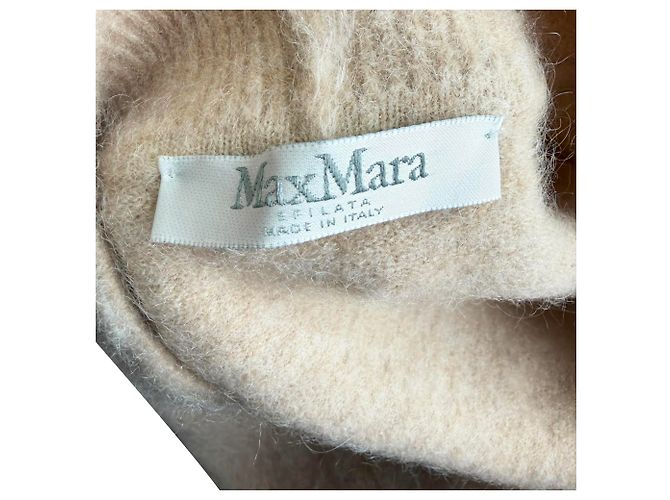 Abrigo abierto Max Mara con bolsillos en lana de mohair marrón Castaño Roja - vista 6