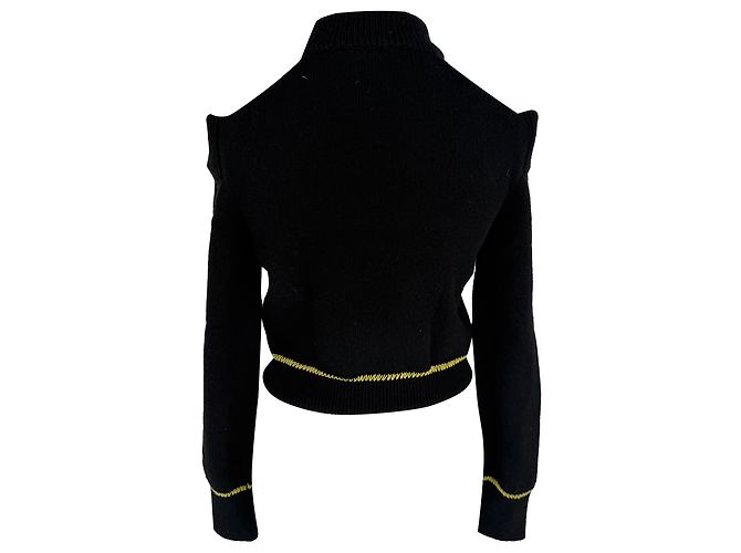 Alexander McQueen Strickpullover mit Cold-Shoulder-Ausschnitt aus schwarzer Wolle - Ansicht 3