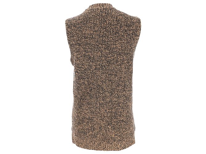 Ganni Ärmelloser Rollkragenpullover aus brauner Merinowolle - Ansicht 3
