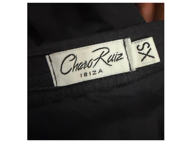 Autre Marque Minifalda Charo Ruiz de algodón negro con ribete de encaje - vista 4
