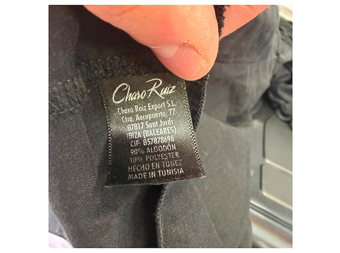 Autre Marque Minifalda Charo Ruiz de algodón negro con ribete de encaje - vista 7